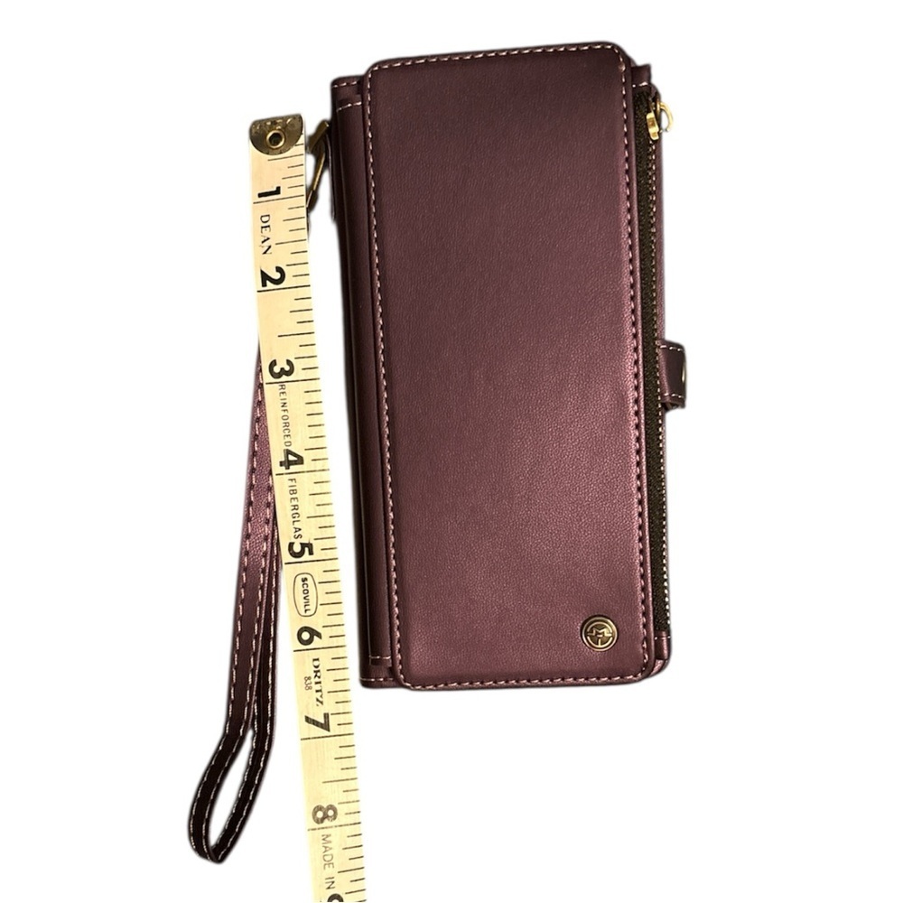 Wallet Phone Case for iPhone 16 Purple RFID Blocking - Picture 6 of 14